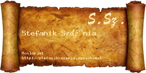 Stefanik Szénia névjegykártya